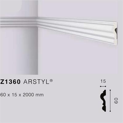 ARSTYLZ1360 CORNICE POLIURETANO MT.2 60x15 cf.78 mt.