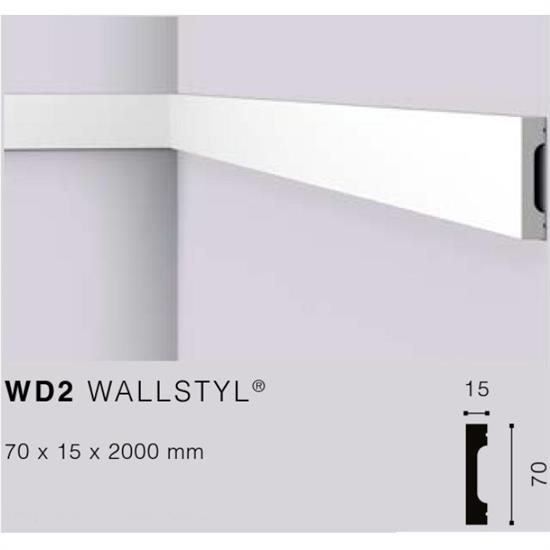 WALLSTYLWD2 CORNICE HDPS MT.2 70x15 cf.42 mt.