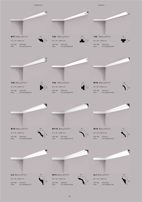 WALLSTYLWD2 CORNICE HDPS MT.2 70x15 cf.42 mt.