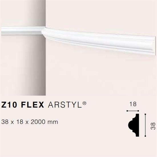 ARSTYLZ10flex CORNICE POLIURETANO MT.2 38x18 cf.30 mt.