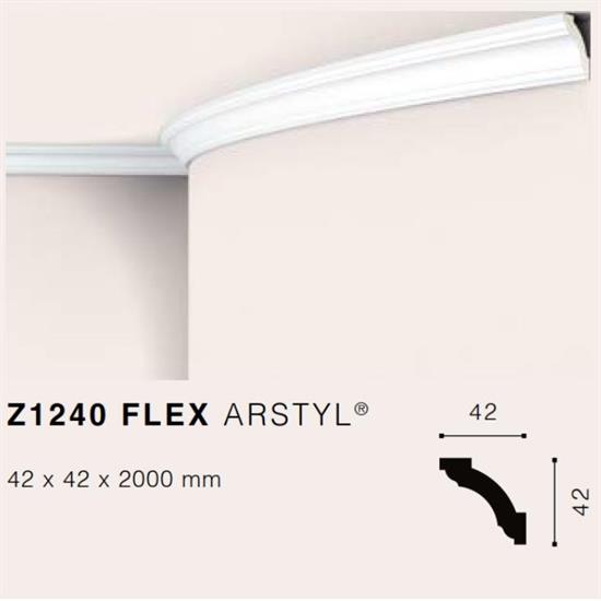 ARSTYLZ1240flex CORNICE POLIURETANO MT.2 42x42 cf.30 mt.