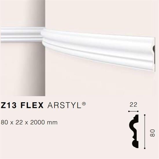 ARSTYLZ13flex CORNICE POLIURETANO MT.2 80x22 cf.24 mt.