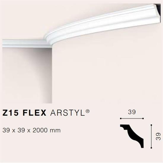 ARSTYLZ15flex CORNICE POLIURETANO MT.2 39x39 cf.38 mt.