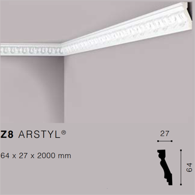 ARSTYLZ8 CORNICE IN POLIURETANO MT.2 64x27 cf.52 mt.