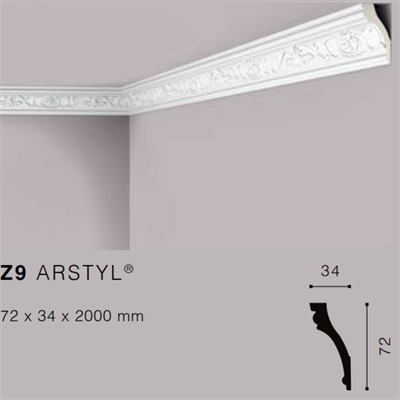 ARSTYLZ9 CORNICE IN POLIURETANO MT.2 72x34 cf.52 mt.