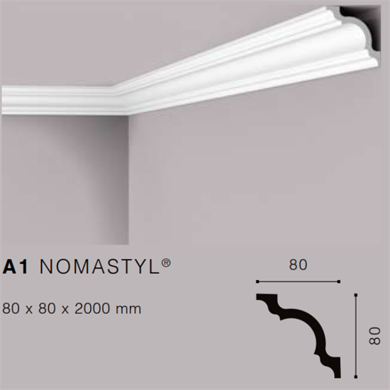 NOMASTYLA1 CORNICE POLISTIROLO MT.2 80x80mm