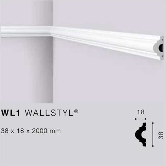 WALLSTYLWL1 CORNICE HDPS MT.2 38x18 cf.98