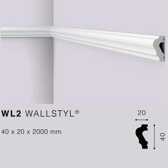 WALLSTYLWL2 CORNICE HDPS MT.2 40x20 cf.72 mt.