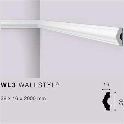 WALLSTYLWL3 CORNICE HDPS MT.2 38x16 cf.96 mt.