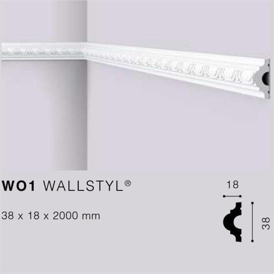 WALLSTYLWO1 CORNICE HDPS MT.2 38x18 cf.98 mt.