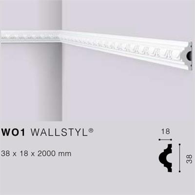 WALLSTYLWO1 CORNICE HDPS MT.2 38x18 cf.98 mt.