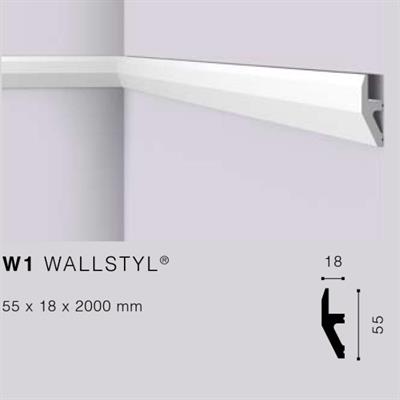 WALLSTYLW1 CORNICE HDPS MT.2 55x18 cf.60 mt.