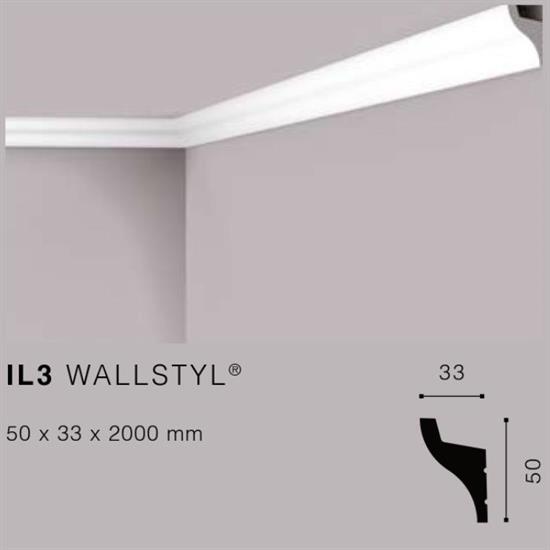 WALLSTYLIL3 CORNICE HDPS LED MT.2 50x33 cf.60 mt.