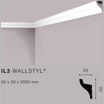 WALLSTYLIL3 CORNICE HDPS LED MT.2 50x33 cf.60 mt.
