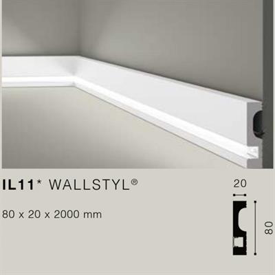 WALLSTYLIL11 CORNICE HDPS LED MT.2 80x20 cf.26 mt.