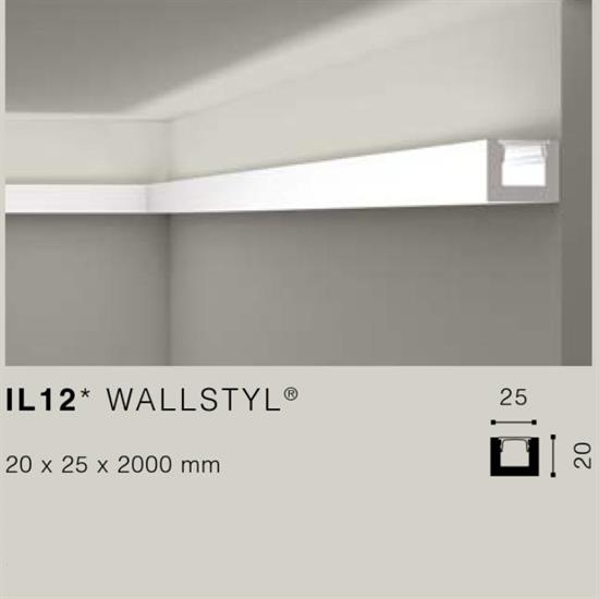 WALLSTYLIL12 CORNICE HDPS LED MT.2 25x20 cf.60 mt.