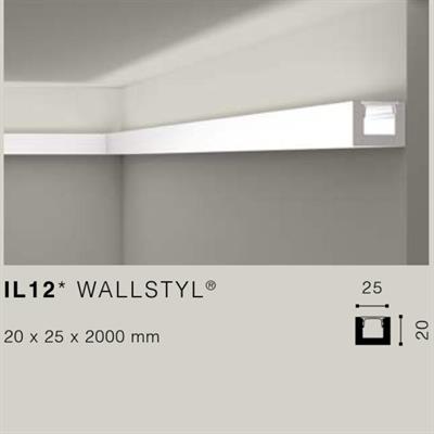 WALLSTYLIL12 CORNICE HDPS LED MT.2 25x20 cf.60 mt.