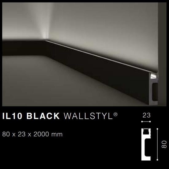 WALLSTYLIL10 black BATTISCOPA NERO MT.2 80x23 cf.28 mt.