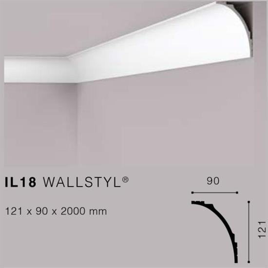 WALLSTYLIL18 CORNICE HDPS LED MT.2 121x90 cf.16 mt.