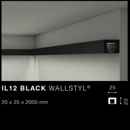 WALLSTYLIL12 black CORNICE NERA MT.2 25x20 cf.60 mt.