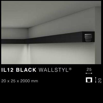 WALLSTYLIL12 black CORNICE NERA MT.2 25x20 cf.60 mt.