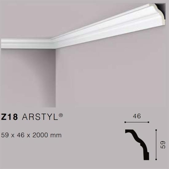 ARSTYLZ18 CORNICE POLIURETANO MT.2 59x46 cf.56 mt.
