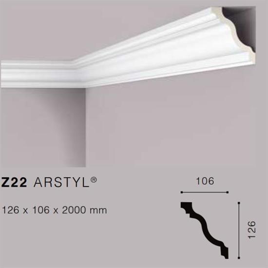 ARSTYLZ22 CORNICE POLIURETANO MT.2 126x106 cf.38 mt.