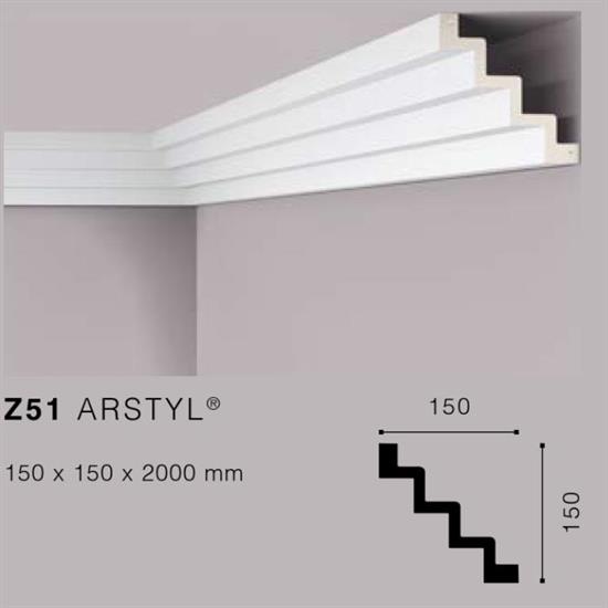 ARSTYLZ51 CORNICE POLIURETANO MT.2 150x150 cf.16 mt.