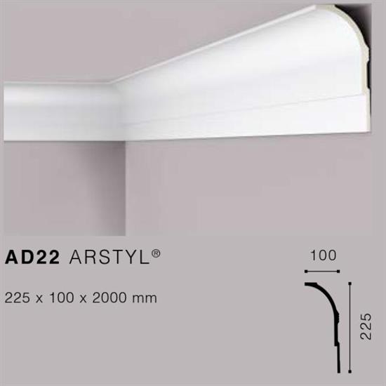 ARSTYLAD22 CORNICE IN POLIURETANO MT.2 225x100 cf.20 mt.