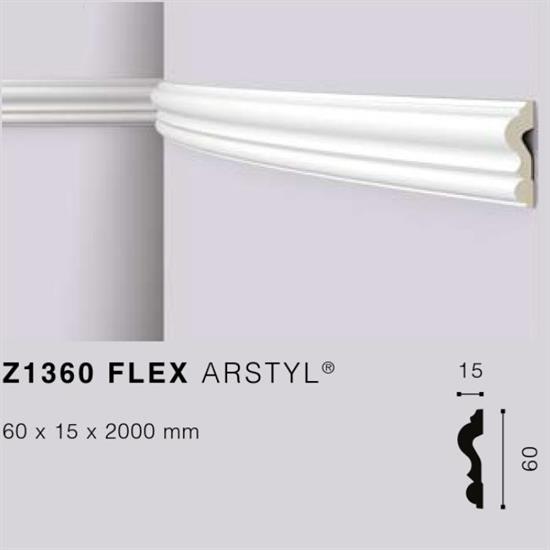 ARSTYLZ1360flex CORNICE POLIURETANO MT.2 60x15 cf.30 mt.