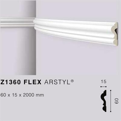 ARSTYLZ1360flex CORNICE POLIURETANO MT.2 60x15 cf.30 mt.