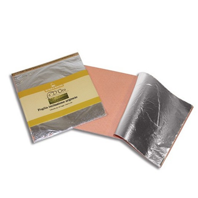 FOGLIA IMITAZIONE ARGENTO 14x14 LIBRETTO PZ.25
