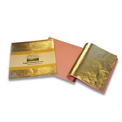FOGLIA IMITAZIONE ORO 14x14 LIBRETTO PZ.25