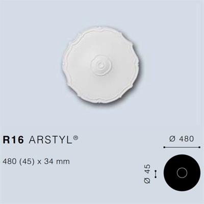 ARSTYLR16 ROSONE IN POLIURETANO DIAMETRO cm.48 cf.3 pz.