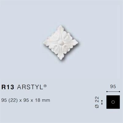 ARSTYLR13 ROSONE IN POLIURETANO (set pz.2) cm.9,5x cm.9,5