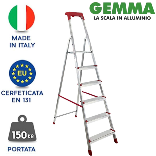 SCALA GEMMA IN ALLUMINIO 6 GRADINI