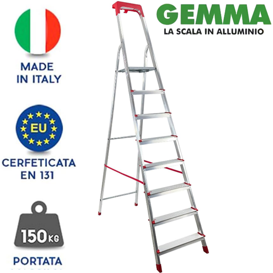 SCALA GEMMA IN ALLUMINIO 8 GRADINI