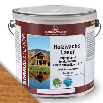 HOLZWACHS LASUR FONDO/FINITURA ROVERE SCURO LT.2,5