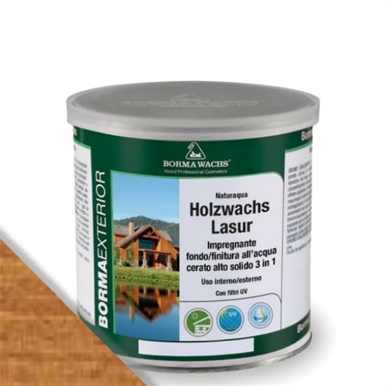 NATURAQUA HOLZWACHS LASUR ROVERE SCURO ML.750
