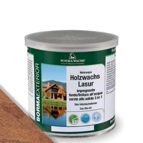 NATURAQUA HOLZWACHS LASUR NOCE MEDIO ML.750