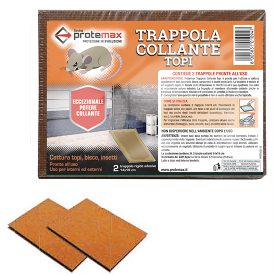 TRAPPOLA TAVOLETTA 15x20 TOPI MINY blister pz.2 in expo da banco