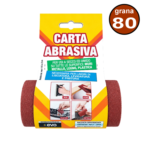 ROTOLINI CARTA ABRASIVA MT.2 GRANA 80