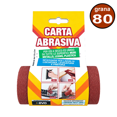 ROTOLINI CARTA ABRASIVA MT.2 GRANA 80