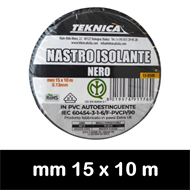 NASTRO ISOLANTE NERO 10m x15mm Certificato IMQ