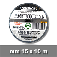 NASTRO ISOLANTE GRIGIO 10m x15mm Certificato IMQ