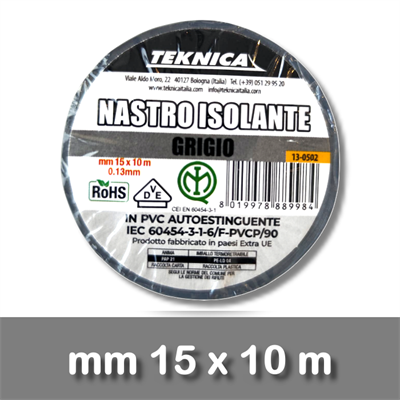 NASTRO ISOLANTE GRIGIO 10m x15mm Certificato IMQ
