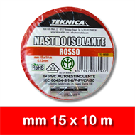 NASTRO ISOLANTE ROSSO 10m x15mm Certificato IMQ