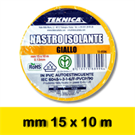 NASTRO ISOLANTE GIALLO 10m x15mm Certificato IMQ