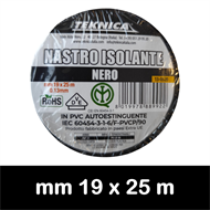 NASTRO ISOLANTE NERO 25m x19mm Certificato IMQ