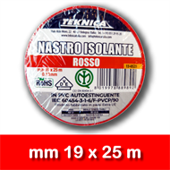 NASTRO ISOLANTE ROSSO 25m x19mm Certificato IMQ